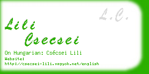 lili csecsei business card